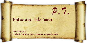 Pahocsa Tímea névjegykártya