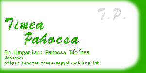 timea pahocsa business card